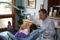 Dr. Pike treating a patient