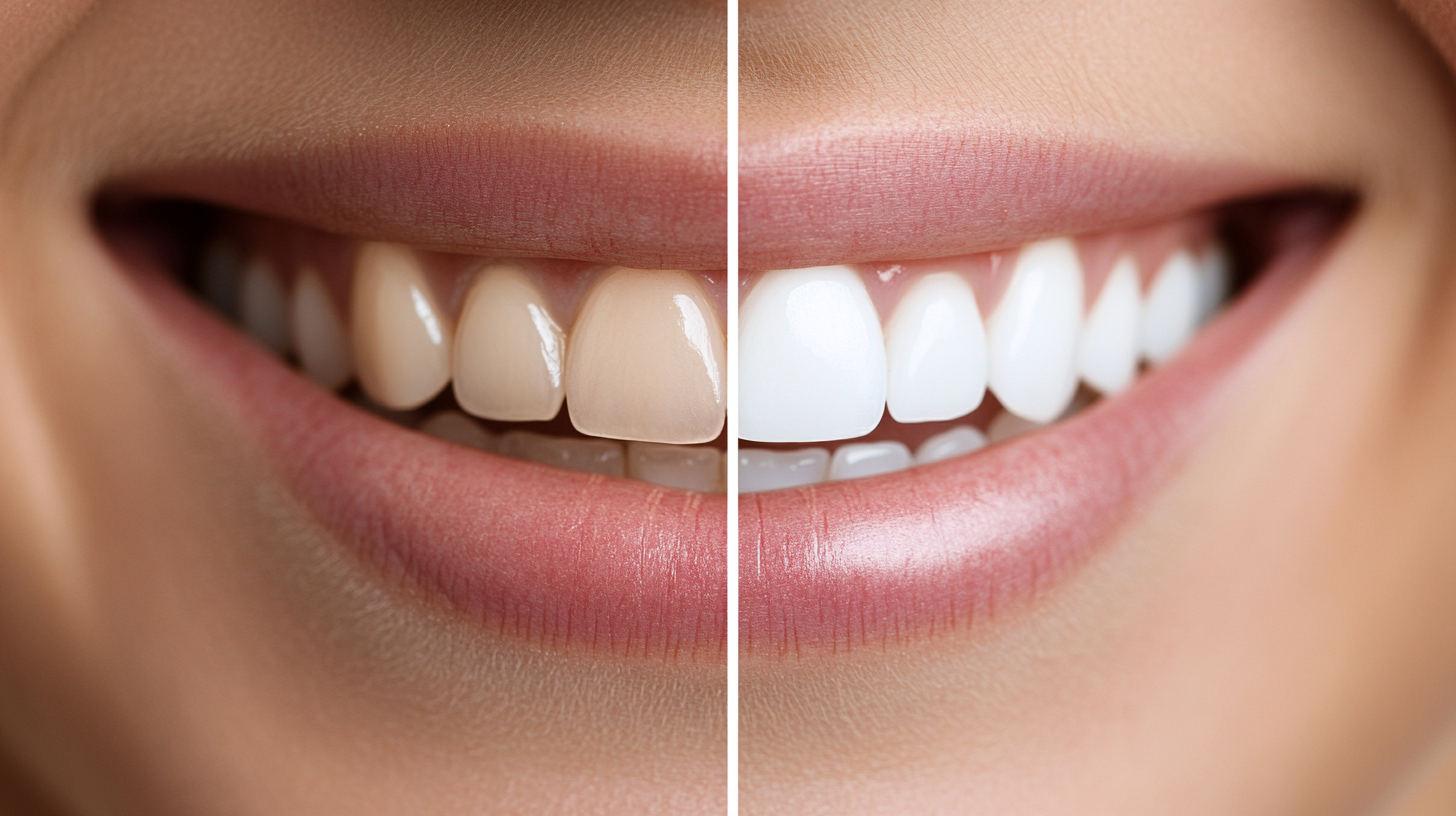 Professional teeth whitening before and after results