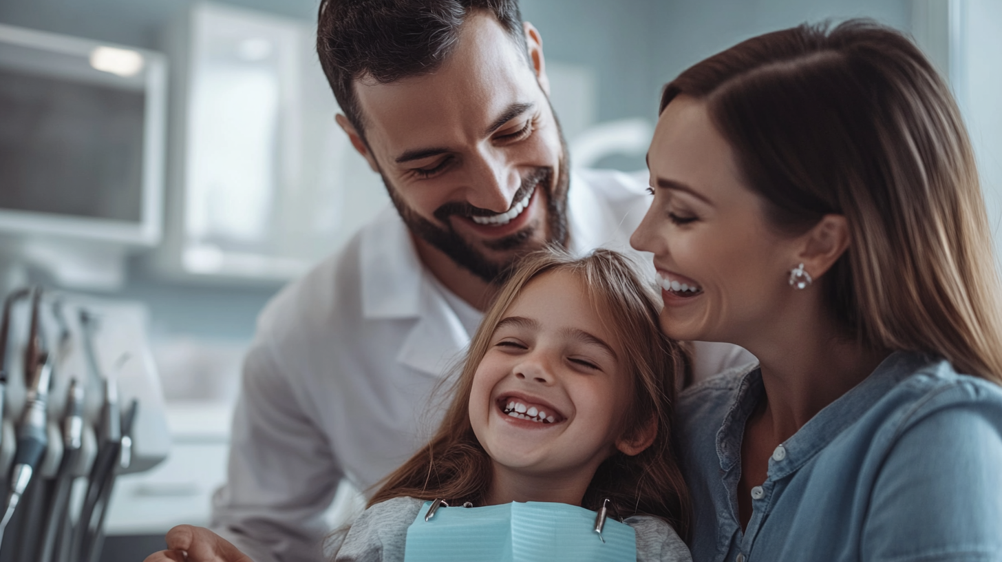 Happy family after dental checkup at Aspen Dental Center